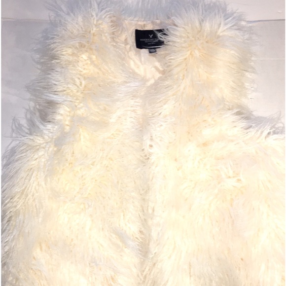 AERO S/P WHITE/IVORY FAUX FUR LONG-SHEARLING VEST. Finished Pink Lining - Picture 14 of 16